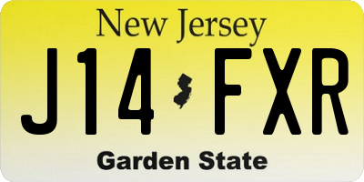 NJ license plate J14FXR