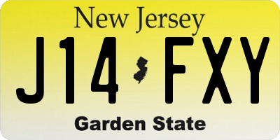 NJ license plate J14FXY