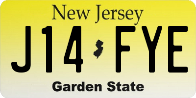 NJ license plate J14FYE