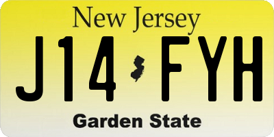 NJ license plate J14FYH
