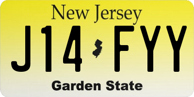 NJ license plate J14FYY