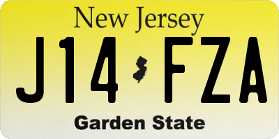 NJ license plate J14FZA