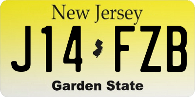 NJ license plate J14FZB