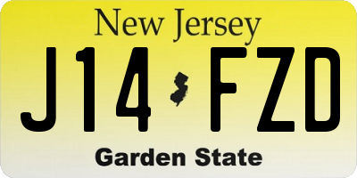 NJ license plate J14FZD