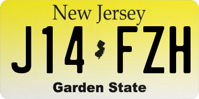 NJ license plate J14FZH