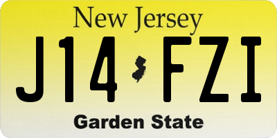 NJ license plate J14FZI