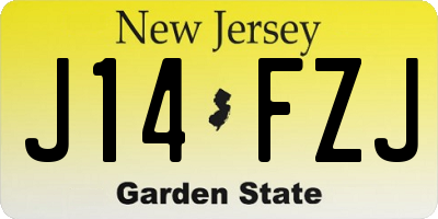 NJ license plate J14FZJ