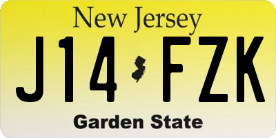 NJ license plate J14FZK