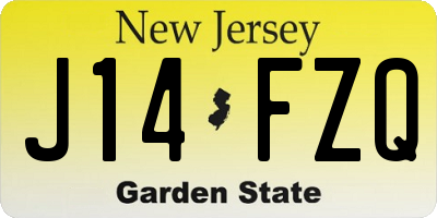 NJ license plate J14FZQ