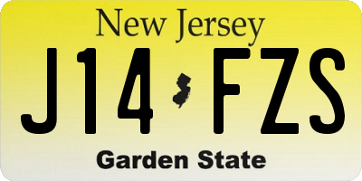 NJ license plate J14FZS
