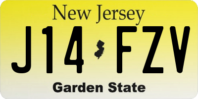 NJ license plate J14FZV