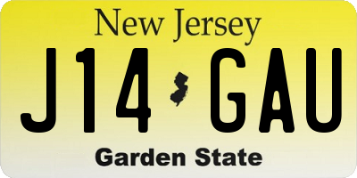 NJ license plate J14GAU