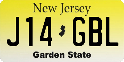 NJ license plate J14GBL