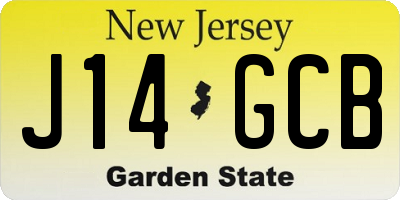 NJ license plate J14GCB
