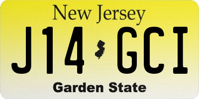 NJ license plate J14GCI