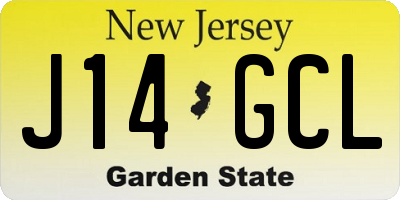 NJ license plate J14GCL