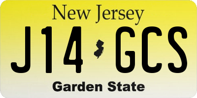 NJ license plate J14GCS
