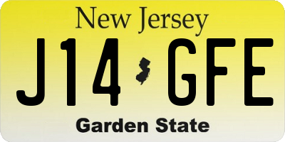 NJ license plate J14GFE