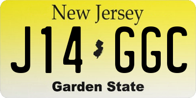 NJ license plate J14GGC