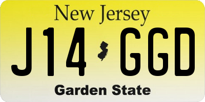 NJ license plate J14GGD