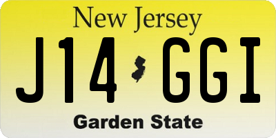 NJ license plate J14GGI