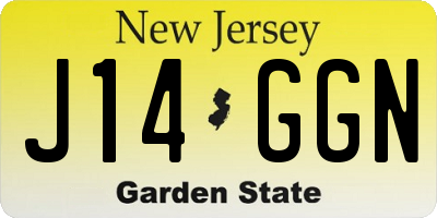 NJ license plate J14GGN