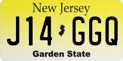 NJ license plate J14GGQ