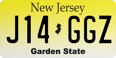 NJ license plate J14GGZ