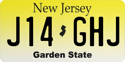 NJ license plate J14GHJ