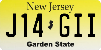 NJ license plate J14GII