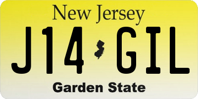 NJ license plate J14GIL
