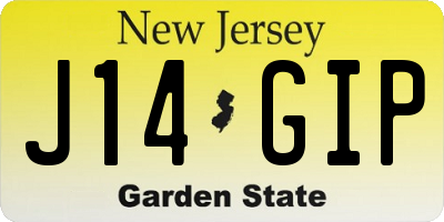 NJ license plate J14GIP