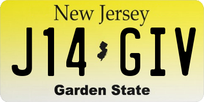 NJ license plate J14GIV