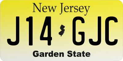 NJ license plate J14GJC