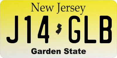 NJ license plate J14GLB