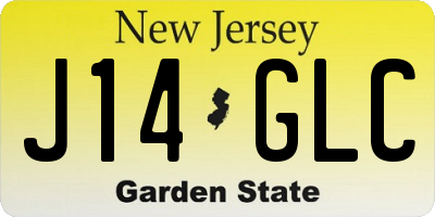 NJ license plate J14GLC