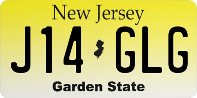 NJ license plate J14GLG