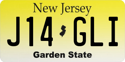 NJ license plate J14GLI