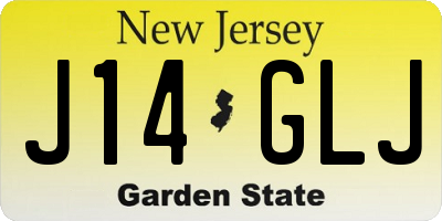 NJ license plate J14GLJ
