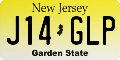 NJ license plate J14GLP