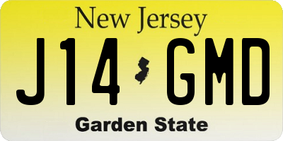 NJ license plate J14GMD