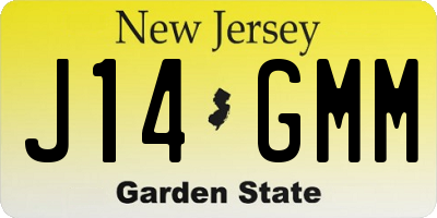 NJ license plate J14GMM