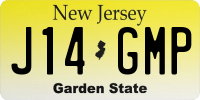 NJ license plate J14GMP