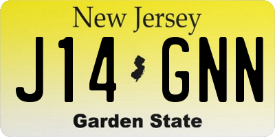NJ license plate J14GNN