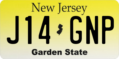 NJ license plate J14GNP