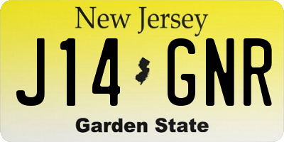 NJ license plate J14GNR