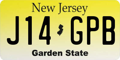 NJ license plate J14GPB