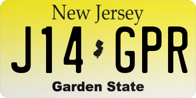 NJ license plate J14GPR