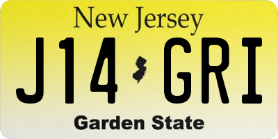 NJ license plate J14GRI