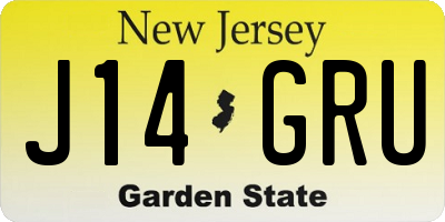 NJ license plate J14GRU